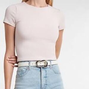 Express Body Contour Cropped Tee Blush Pink